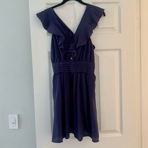 BCBGeneration purple blue ruffle dress size 2 XS